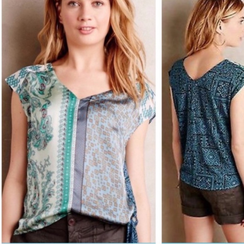 ANTHROPOLOGIE Tiny Kumiko Side Tie Top Boho
